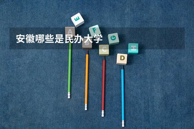 安徽哪些是民办大学