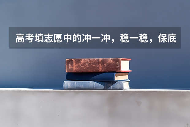 高考填志愿中的冲一冲，稳一稳，保底各是什么意思？求解答，最近正在填志愿。