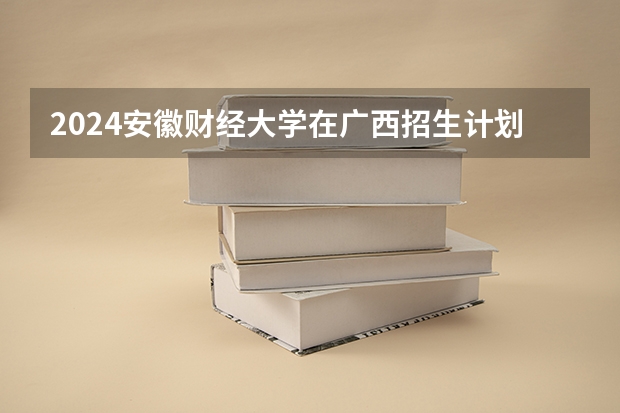 2024安徽财经大学在广西招生计划人数