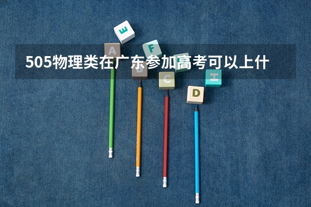505物理类在广东参加高考可以上什么大学