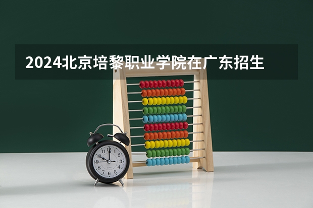 2024北京培黎职业学院在广东招生计划人数