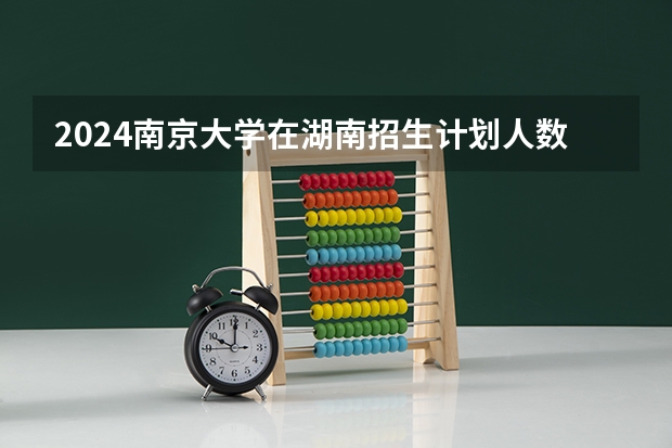 2024南京大学在湖南招生计划人数
