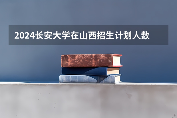 2024长安大学在山西招生计划人数