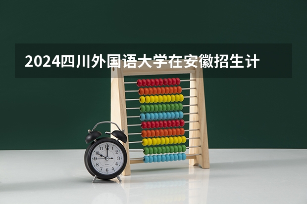 2024四川外国语大学在安徽招生计划人数