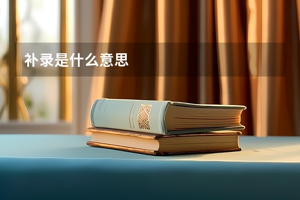 补录是什么意思.