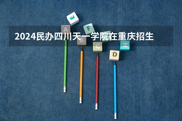 2024民办四川天一学院在重庆招生计划人数