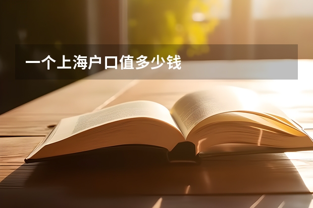 一个上海户口值多少钱
