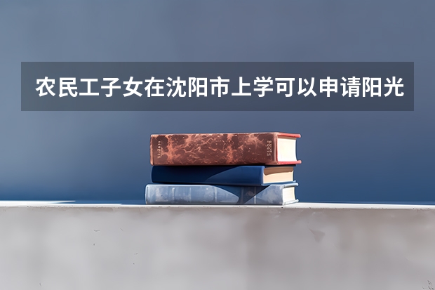 农民工子女在沈阳市上学可以申请阳光工程吗?
