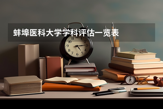 蚌埠医科大学学科评估一览表