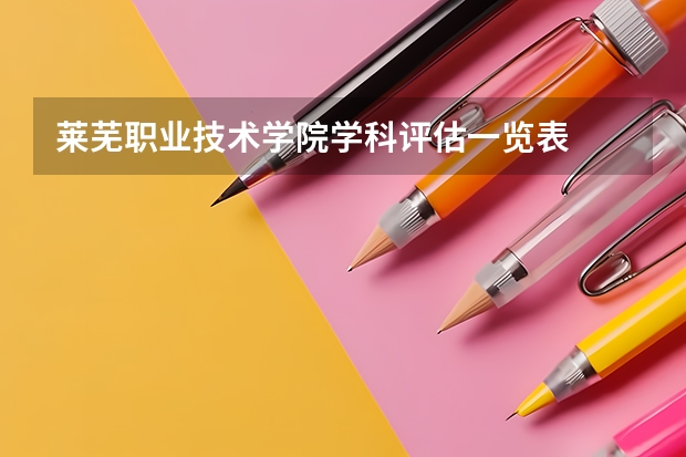 莱芜职业技术学院学科评估一览表