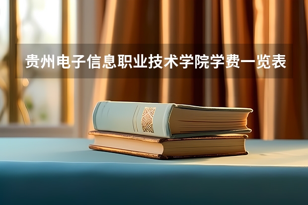 贵州电子信息职业技术学院学费一览表