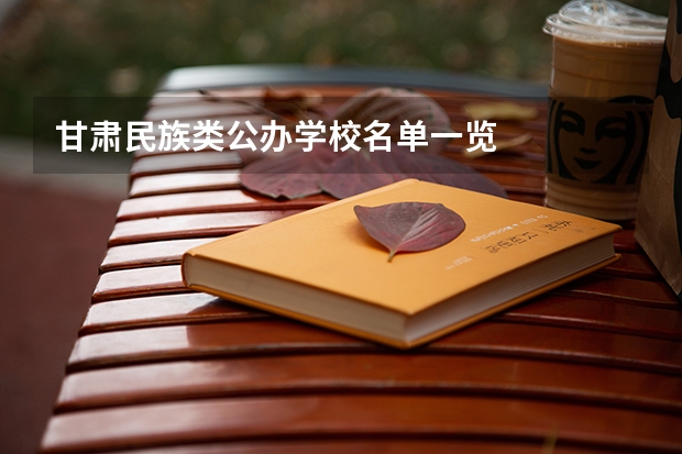 甘肃民族类公办学校名单一览